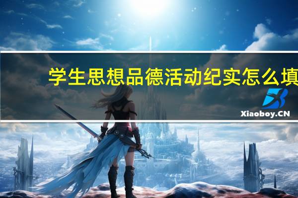 学生思想品德活动纪实怎么填