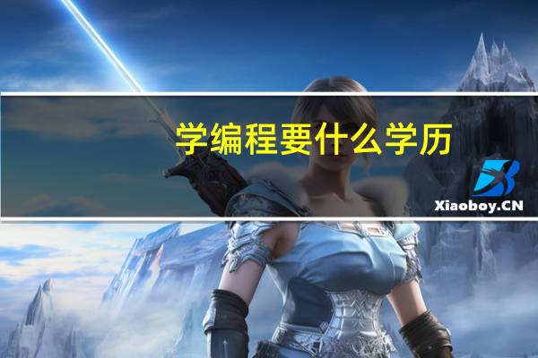学编程要什么学历