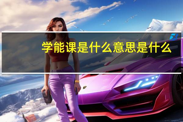学能课是什么意思是什么