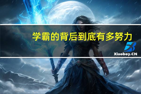 学霸的背后到底有多努力