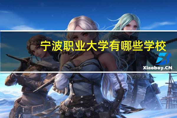 宁波职业大学有哪些学校
