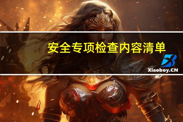 安全专项检查内容清单