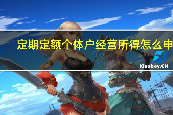 定期定额个体户经营所得怎么申报