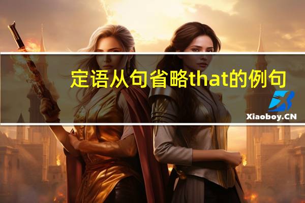 定语从句省略that的例句
