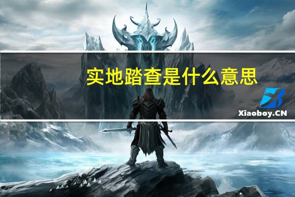 实地踏查是什么意思