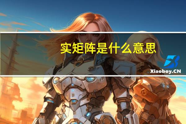 实矩阵是什么意思