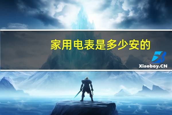 家用电表是多少安的
