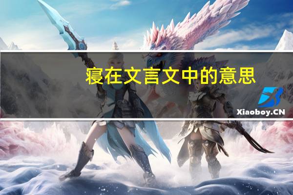 寝在文言文中的意思