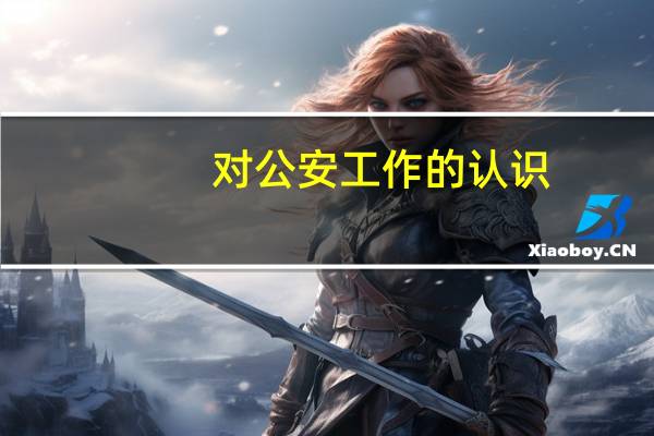 对公安工作的认识
