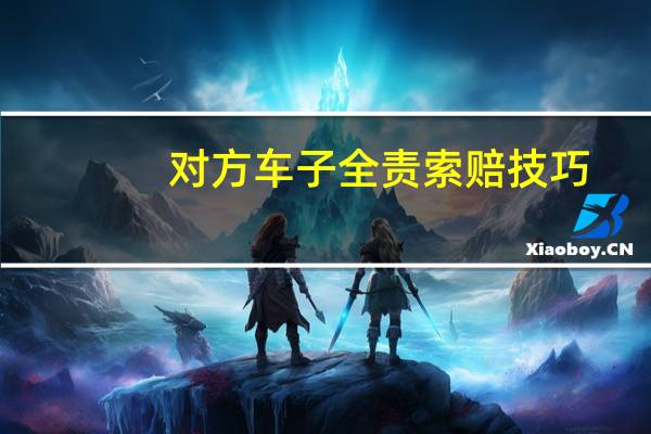 对方车子全责索赔技巧