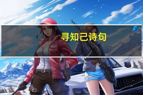 寻知己诗句