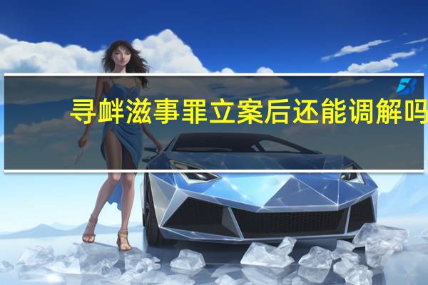 寻衅滋事罪立案后还能调解吗