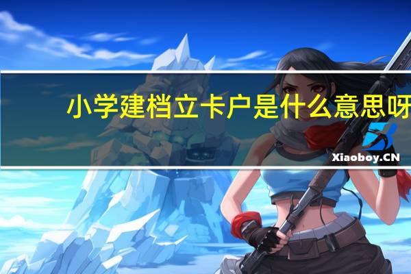 小学建档立卡户是什么意思呀