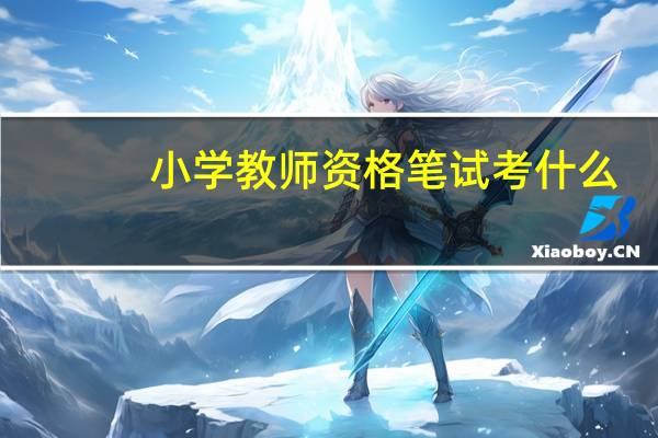 小学教师资格笔试考什么