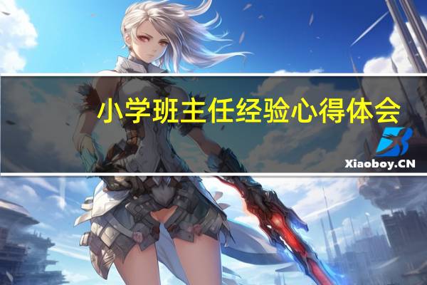 小学班主任经验心得体会