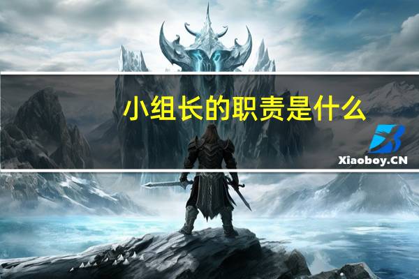 小组长的职责是什么