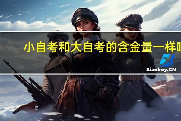 小自考和大自考的含金量一样吗