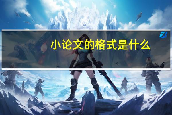 小论文的格式是什么