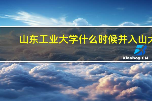 山东工业大学什么时候并入山大