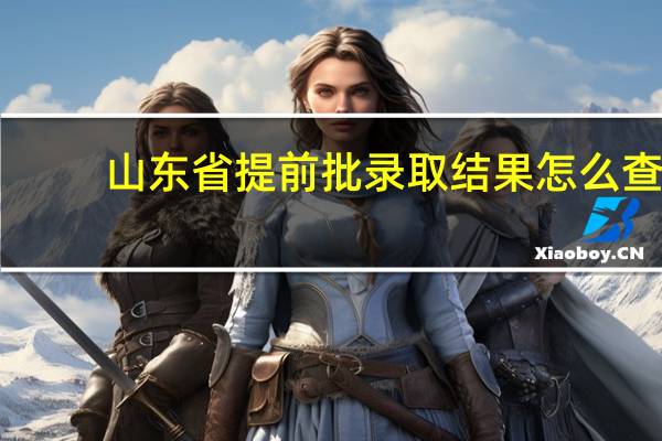 山东省提前批录取结果怎么查