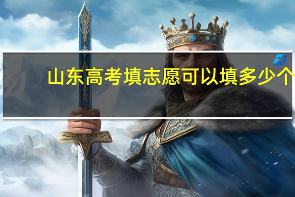 山东高考填志愿可以填多少个