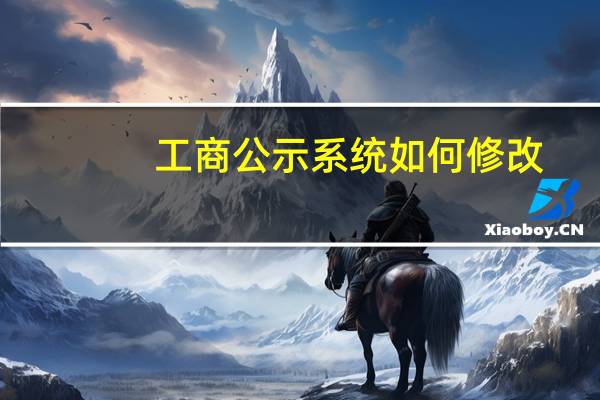 工商公示系统如何修改