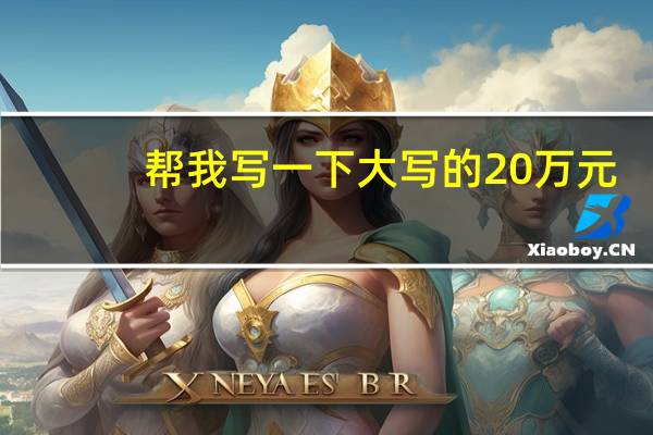 帮我写一下大写的20万元
