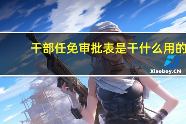 干部任免审批表是干什么用的