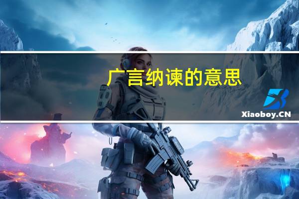 广言纳谏的意思