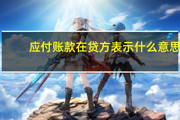 应付账款在贷方表示什么意思