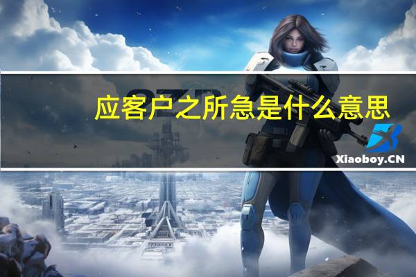 应客户之所急是什么意思