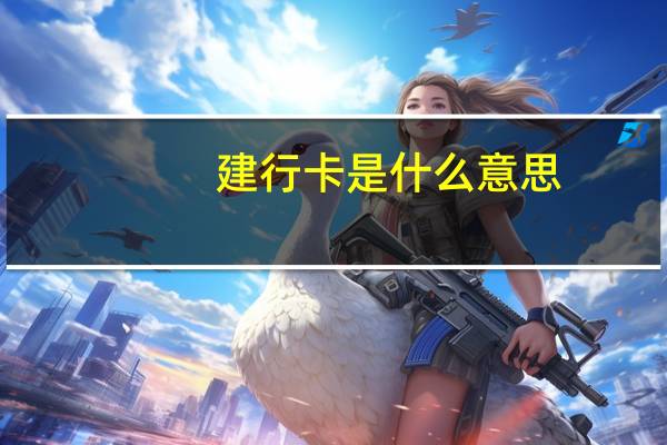 建行卡是什么意思