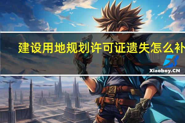 建设用地规划许可证遗失怎么补办