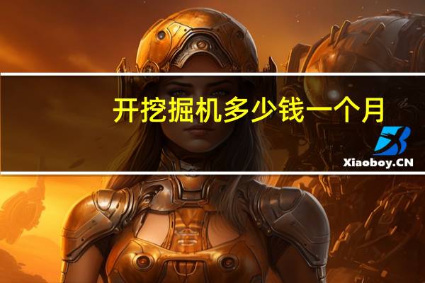开挖掘机多少钱一个月