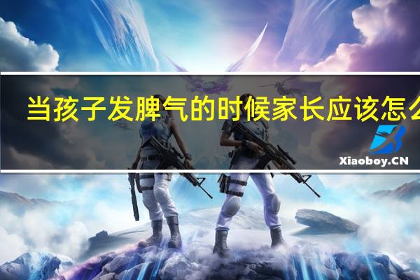 当孩子发脾气的时候家长应该怎么做