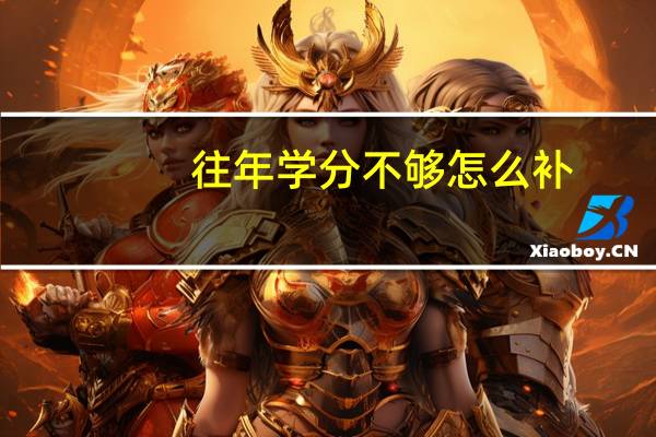 往年学分不够怎么补