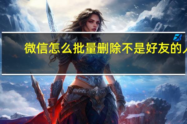 微信怎么批量删除不是好友的人