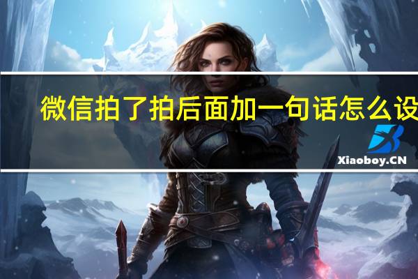 微信拍了拍后面加一句话怎么设置