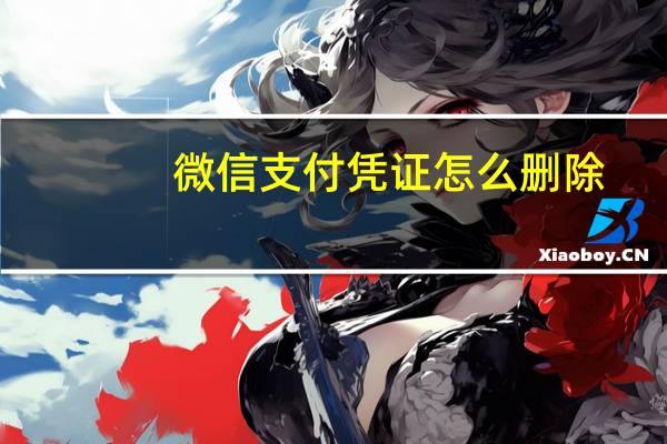 微信支付凭证怎么删除