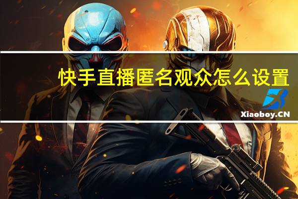 快手直播匿名观众怎么设置