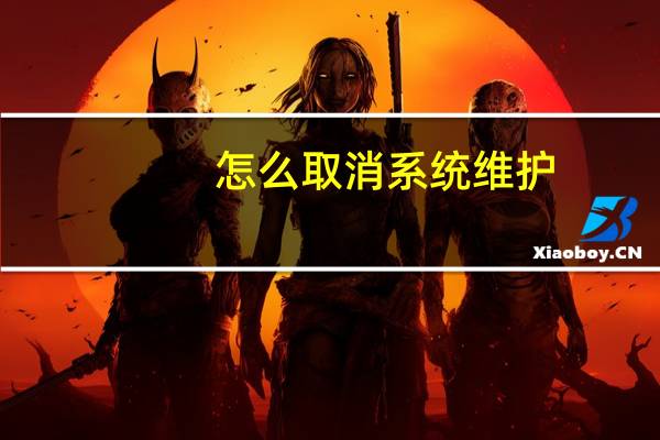 怎么取消系统维护