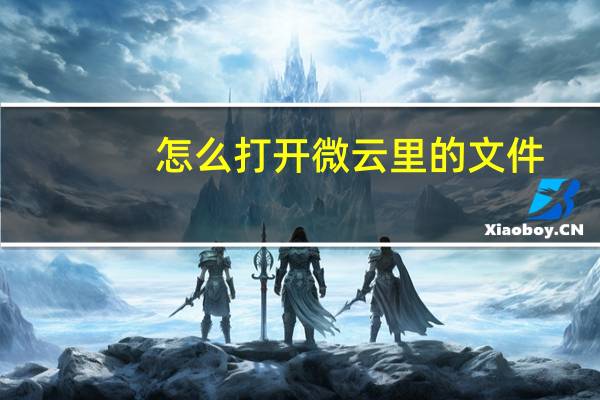 怎么打开微云里的文件