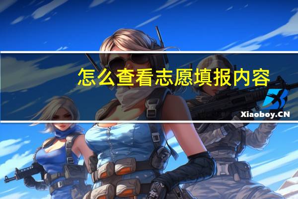 怎么查看志愿填报内容