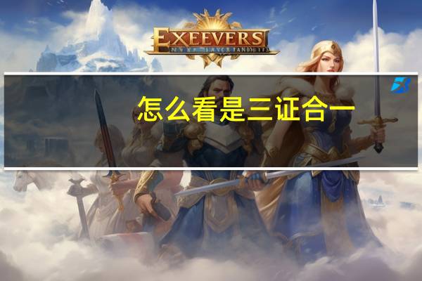 怎么看是三证合一