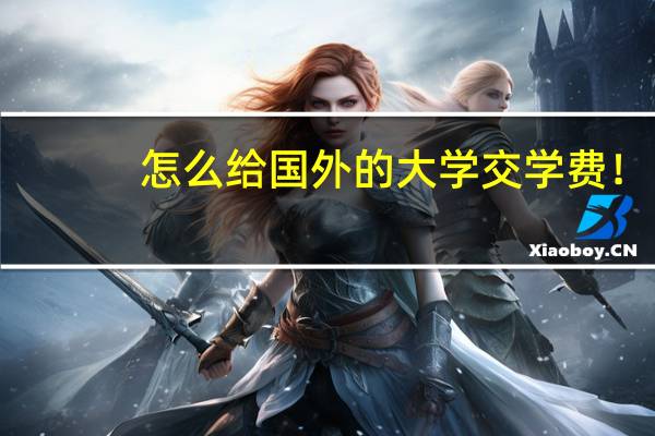 怎么给国外的大学交学费！