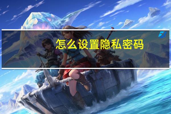 怎么设置隐私密码