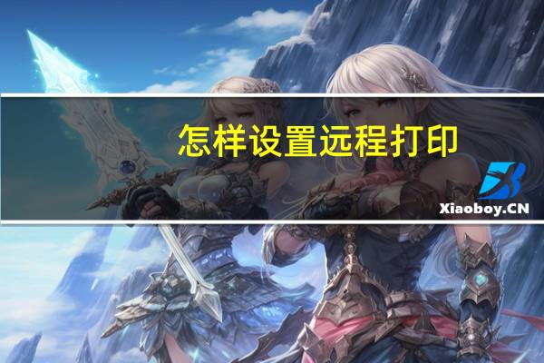怎样设置远程打印
