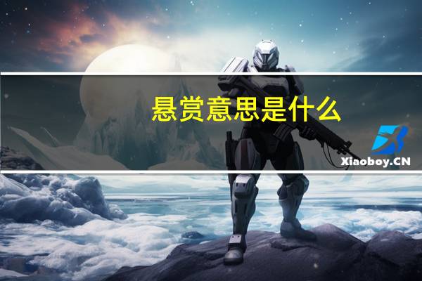 悬赏意思是什么