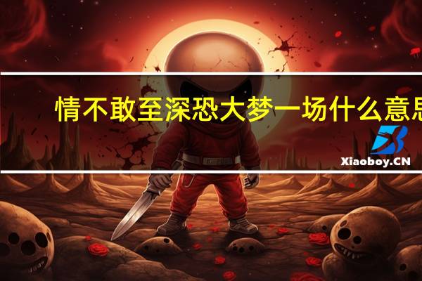 情不敢至深恐大梦一场什么意思