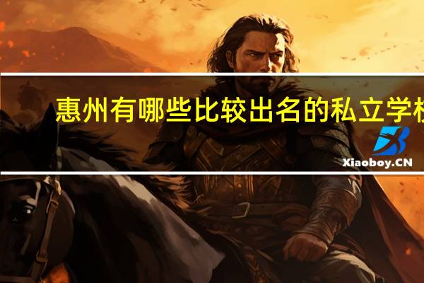 惠州有哪些比较出名的私立学校